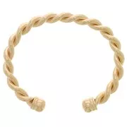 6.8x195mm Twisted jonc Bracelet - 3 Micron Gold Plated x1