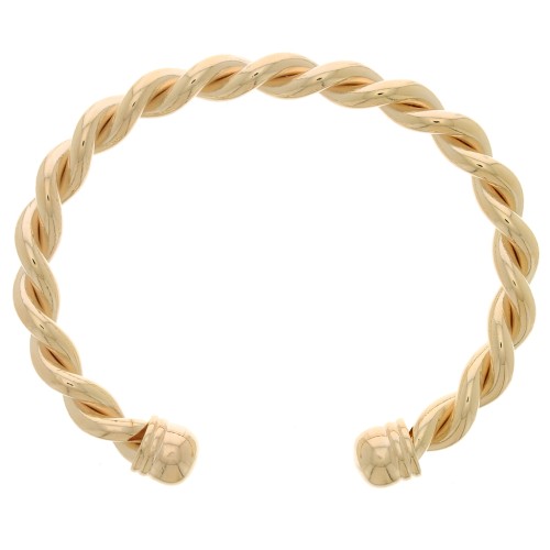6.8x195mm Twisted jonc Bracelet - 3 Micron Gold Plated x1