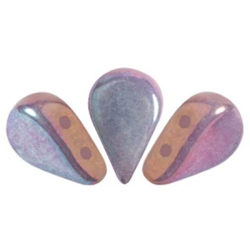 5x8mm Amos® Glass beads by Puca® - Opaque White Iris Luster x10g