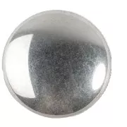 25mm Round glass cabochon by Puca® - Jet Silver x1