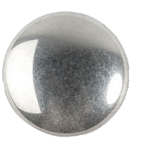 25mm Round glass cabochon by Puca® - Jet Silver x1