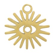 10mm - 304 Stainless Steel Sun Charm - Gold Tone x1