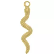 28x6mm 304 Stainless Steel Snake Pendant - Gold Tone x1