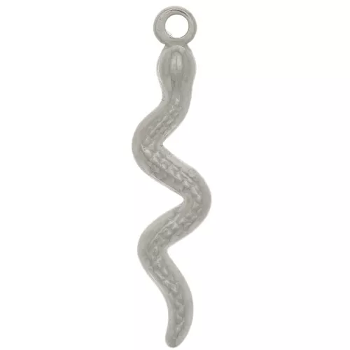 28x6mm 304 Stainless Steel Snake Pendant x1