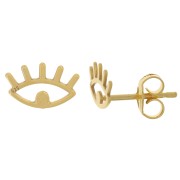 6x10mm 925 Sterling Silver EarStuds - Fine Gold Plated x2|raw }}