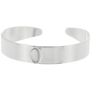 12x170mm Bracelet setting for 10x8mm oval cabochon - Silver Tone x1