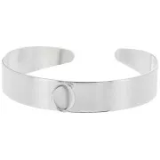12x170mm Bracelet setting for 10x8mm oval cabochon - Silver Tone x1