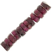 Heishi beads faceted rondelles - gemstone 5x2 mm - Garnet x20