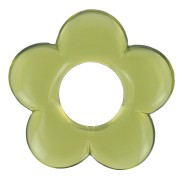 21mm Flower pendant in transparent resin - Olive x1