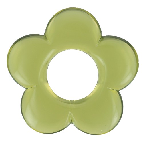 21mm Flower pendant in transparent resin - Olive x1