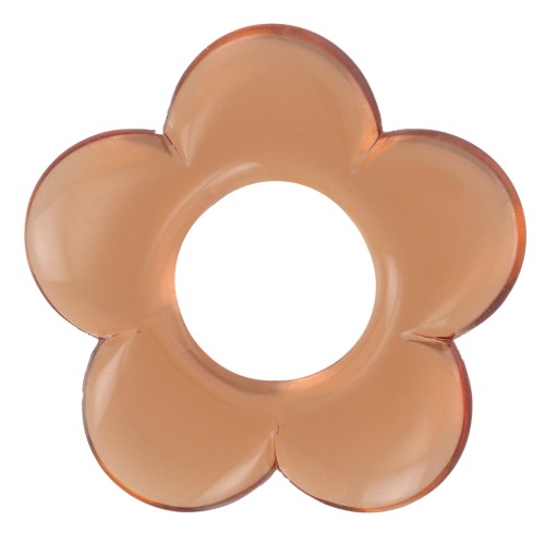 21mm flower pendant in transparent resin - Topaz x1