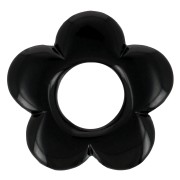 21mm opaque resin flower pendant - Black x1