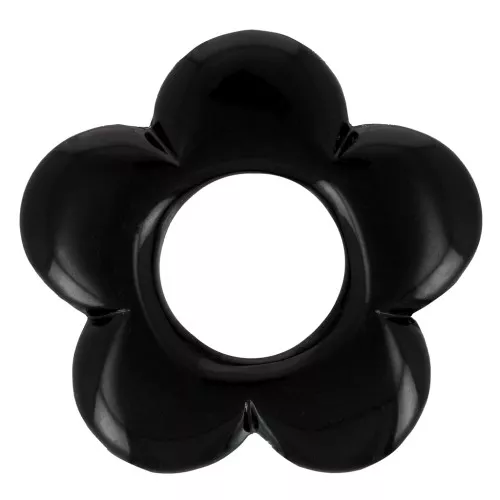 21mm opaque resin flower pendant - Black x1