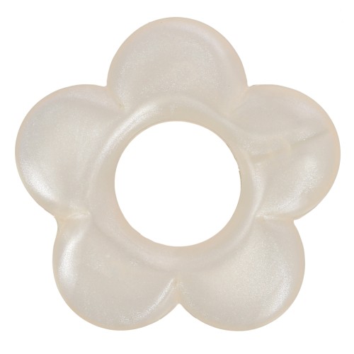 21mm opaque resin flower pendant - Pearl Ivory x1