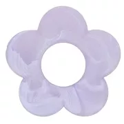Pendentif fleur 21 mm en résine opaque - Lilas Marbré Mat x1