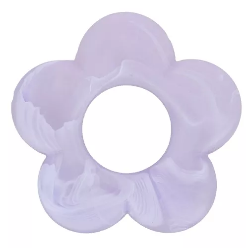 21mm Flower Pendant - Lilac Marbled Matte x1