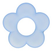 21mm Flower pendant in transparent resin - Light Blue Mat x1