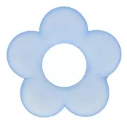 21mm Flower pendant in transparent resin - Light Blue Mat x1