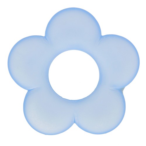 21mm Flower pendant in transparent resin - Light Blue Mat x1