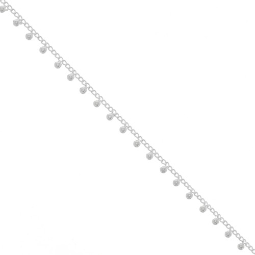4.9mm Rombo chain with small balls - Silver Tone x50cm
