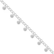 4.9mm Rombo chain with small balls - Silver Tone x50cm