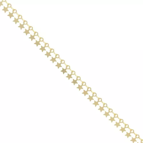 7mm Fancy chain with small stars - Gold Tone x50cm