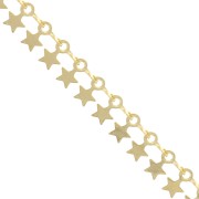 7mm Fancy chain with small stars - Gold Tone x50cm