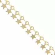 7mm Fancy chain with small stars - Gold Tone x50cm