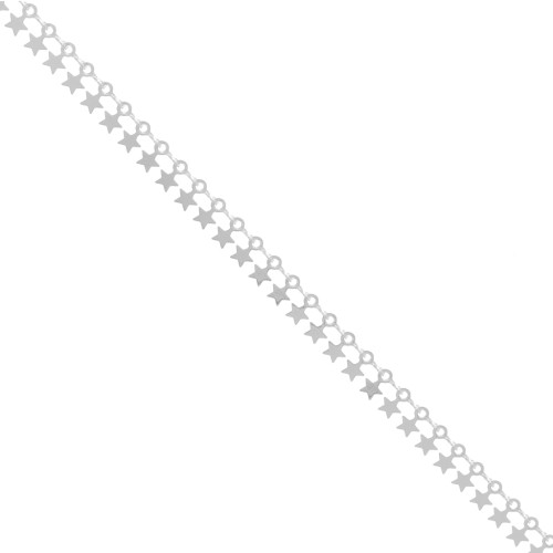 7mm Fancy chain with small stars - Silver Tone x50cm
