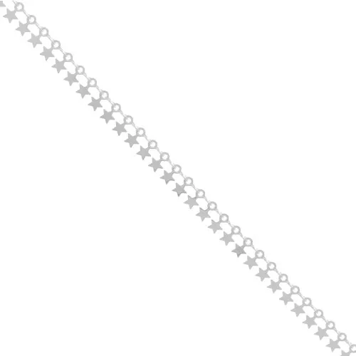 7mm Fancy chain with small stars - Silver Tone x50cm