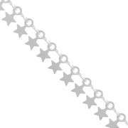 7mm Fancy chain with small stars - Silver Tone x50cm