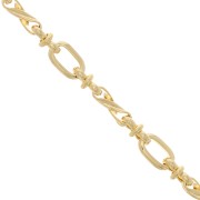 5.4mm Chain Fancy round rectangle - Gold Tone x50cm