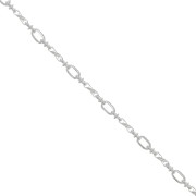 5.4mm round rectangle fancy chain - Silver Tone x50cm|raw }}