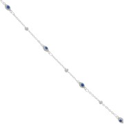 4mm cable mesh chain with small balls & eye in epoxy resin - Silver Tone x50cm|raw }}