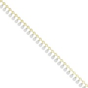 7mm Fancy mesh chain with small drops in epoxy resin - Gold Tone x50cm|raw }}