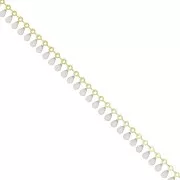 7mm Fancy mesh chain with small drops in epoxy resin - Gold Tone x50cm