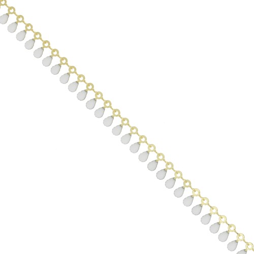7mm Fancy mesh chain with small drops in epoxy resin - Gold Tone x50cm