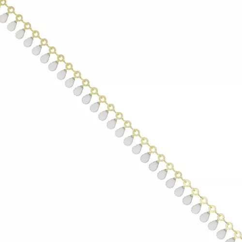7mm Fancy mesh chain with small drops in epoxy resin - Gold Tone x50cm