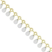 7mm Fancy mesh chain with small drops in epoxy resin - Gold Tone x50cm