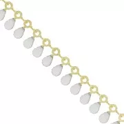 7mm Fancy mesh chain with small drops in epoxy resin - Gold Tone x50cm