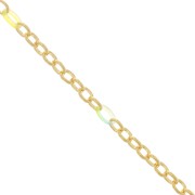 7mm cable mesh chain with acetate rings - Gold Tone - Blue - Yellow x50cm