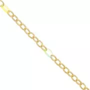 7mm cable mesh chain with acetate rings - Gold Tone - Blue - Yellow x50cm