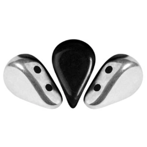 5x8mm Amos® Glass beads by Puca® - Jet Silver x10g