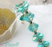 5x8mm Amos® Glass beads by Puca® - Jet Silver x10g