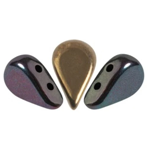 5x8mm Amos® Glass beads by Puca® - Jet Iris Luster x10g