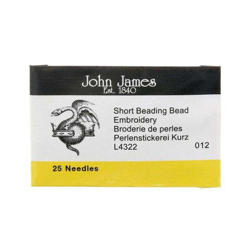 32.5mm John James beading needles - size 12 x25