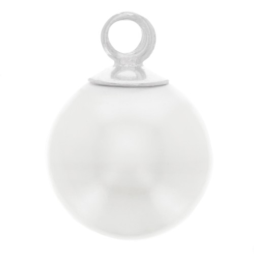 6mm 925 Sterling Silver Mini Round Pearl Charm - Pearly White x1