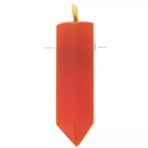 25x8mm 925 Sterling Silver Dyed gemstone pendulum - Carnelian - Gold Tone x1