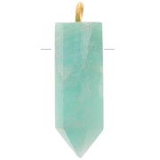 25x8mm 925 Sterling Silver Dyed gemstone pendulum - Amazonite - Gold Tone x1