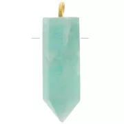 25x8mm 925 Sterling Silver Dyed gemstone pendulum - Amazonite - Gold Tone x1
